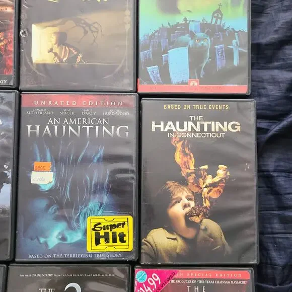 LOT OF 12 HORROR MOVIE DVD'S The Exorcist,Exorcist,pet seminarytested